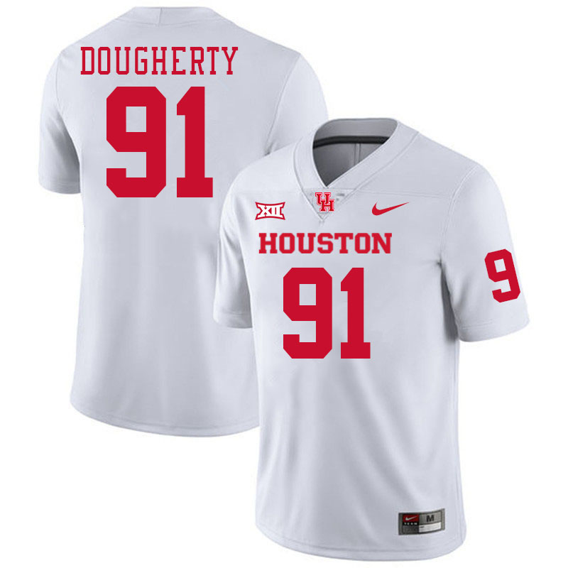 Men #91 Liam Dougherty Houston Cougars College Football Jerseys Stitched-White